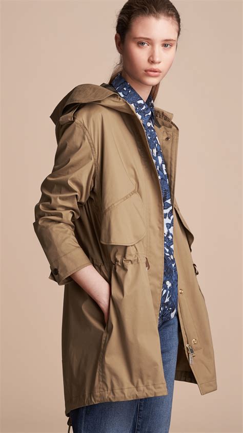 burberry hooded water resistant parka|burberry ladies car coats.